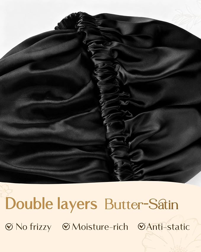 YANIBEST Adjustable Satin Bonnet Double Layer Hair Bonnet - Image 5