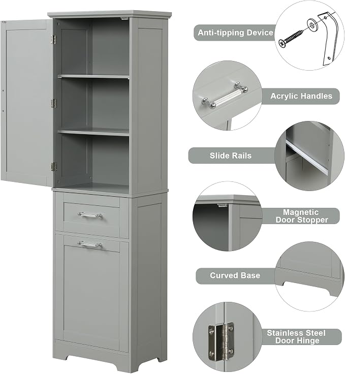 Favfurish 68" Tall Bathroom Storage Cabinet - Image 5