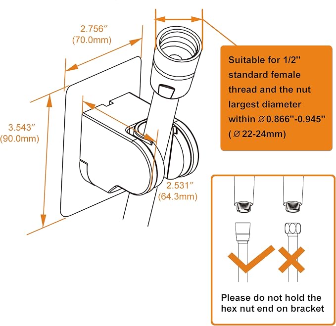 2 Pack No Drilling On Wall Mounted Shower Bracket - Image 6