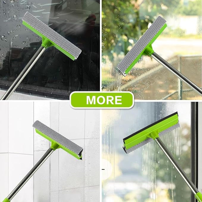 2-in-1 Window Squeegee with 30"-59" Stainless Steel Adjustable Handle - Image 6