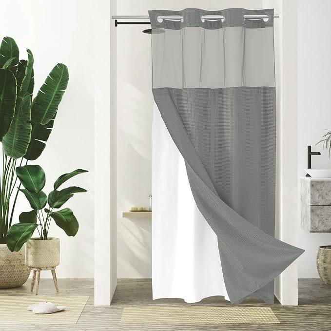 Gibelle Stall Small Shower Curtain 36x74, Waffle Weave Shower Curtain by Gibelle