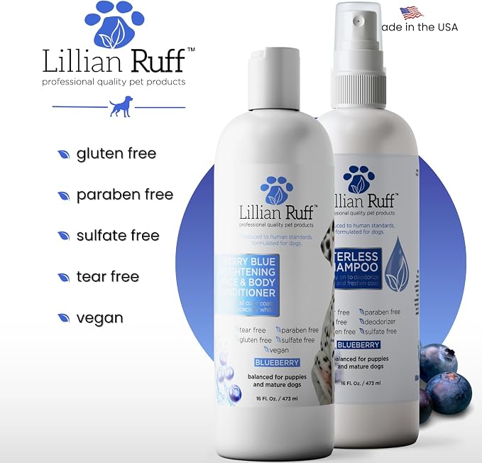 Lillian Ruff PRO Formula Blueberry Waterless Dog Shampoo & Berry Blue - Image 7