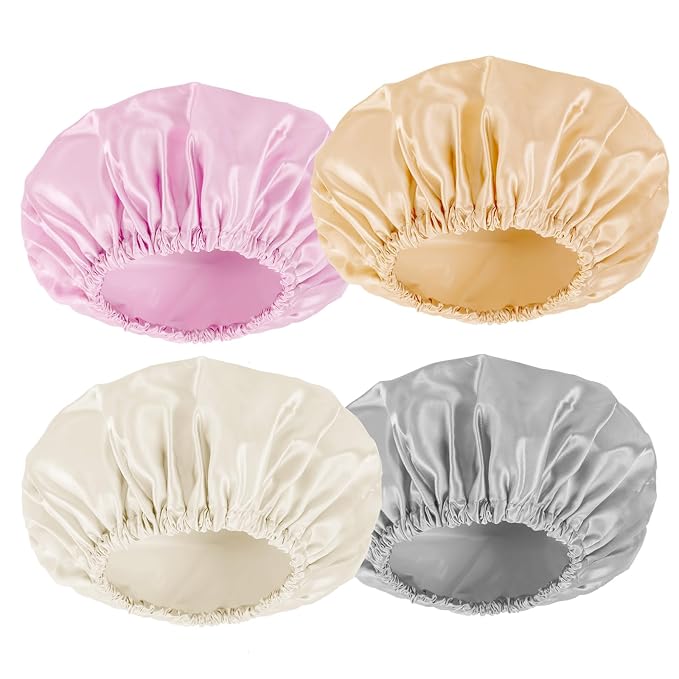 AmazerBath Shower Cap, Double Layers Hair Cap by AmazerBath