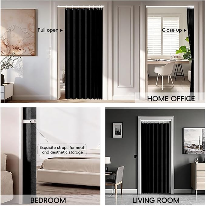 100% Blackout Fabric Folding Door Curtain - Image 8