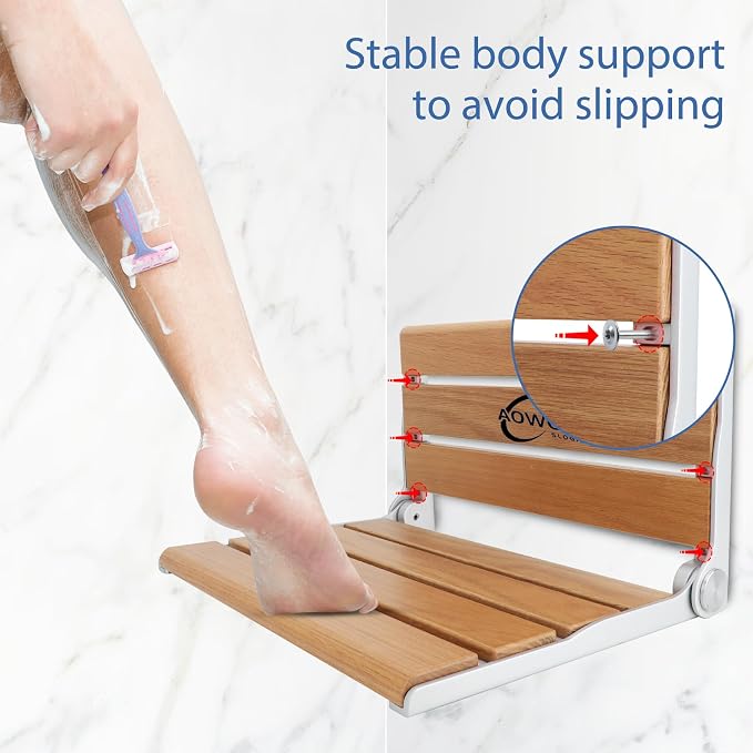 Wall Mounted Shower Seat - 16IN Fold Down Shower Seat - Image 8