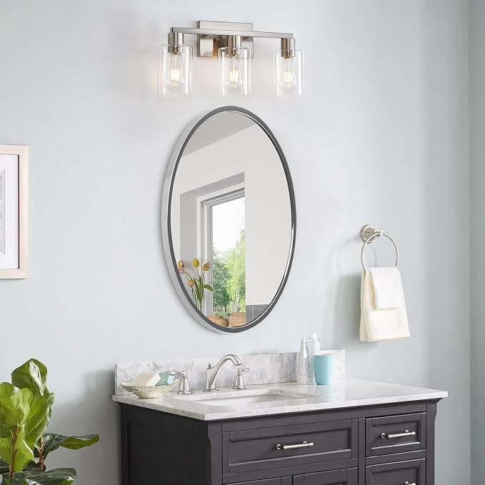 3-Light Vanity Lights, Brushed Nickel Vanity Light, - Image 9