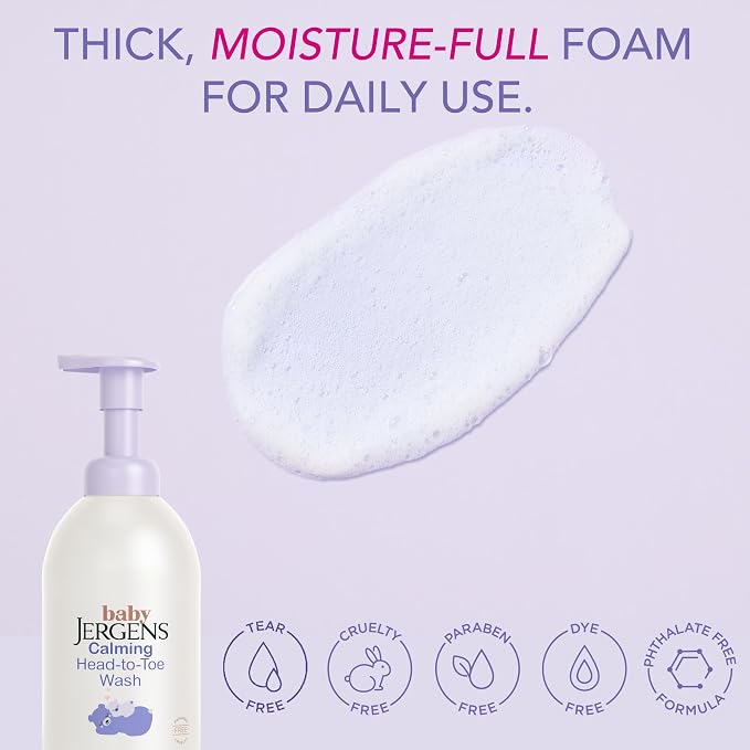 Jergens Baby Calming Head to Toe Foaming Wash, Baby Shampoo and Body Wash - Image 4