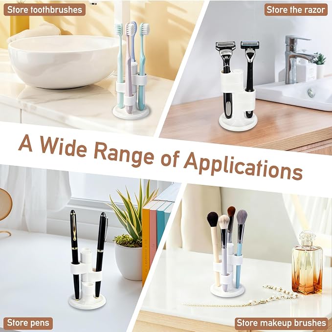 2 Pack 360° Rotating Toothbrush Holder - Image 7