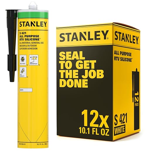 Stanley S421 All-Purpose RTV Silicone Sealant – 100% Waterproof Gray Caulk | by STANLEY