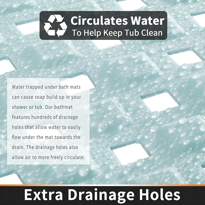 Yimobra Bathtub Mat Non Slip, Super Strong Suction Cups, 27.5"x15.5" Long - Image 2