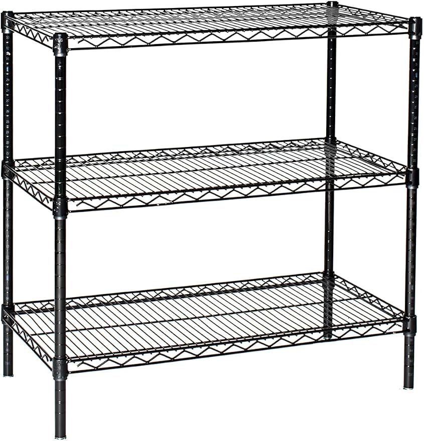 Omega 18" Deep x 48" Wide x 36" High 3 Tier Black Starter Shelving Unit by OmegaProductsCorporation