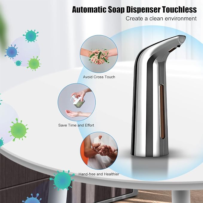 Automatic Soap Dispenser Touchless, TUMAN Pro Battery Operated Electric - Image 3