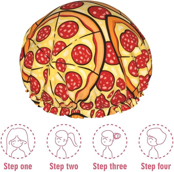 Women Girls Double Waterproof Layers Shower Cap Multifunctional Shower Hair - Image 7