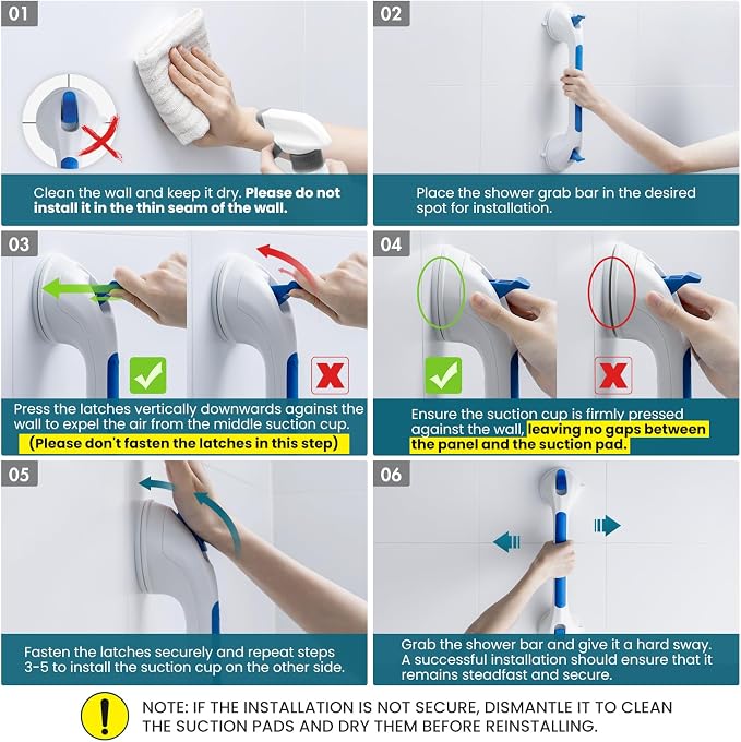 TAILI Shower Grab Bar Suction Grab Bars - Image 4