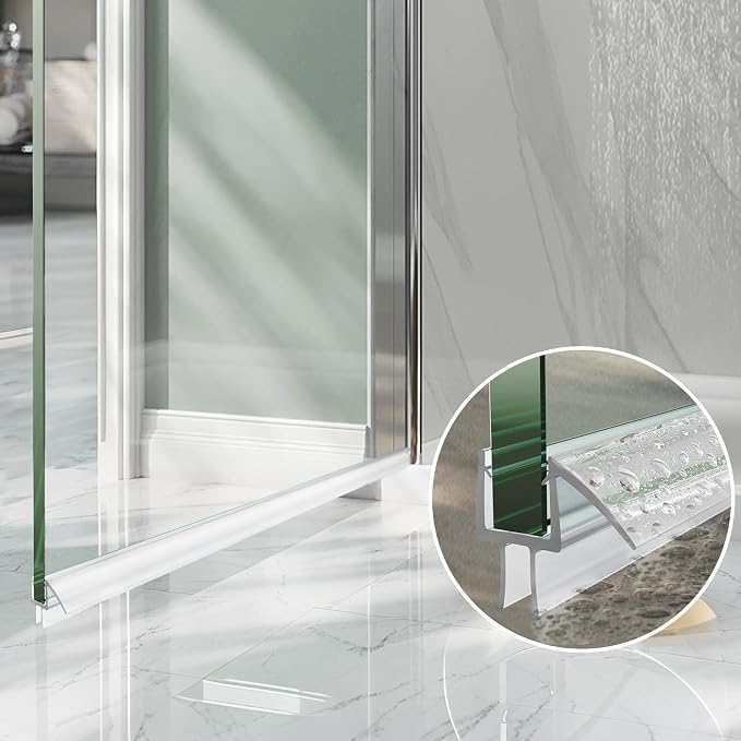 Shower Door Bottom Seal, for 1/2" Thick Framless Glass Door, to Stop Water - Image 3