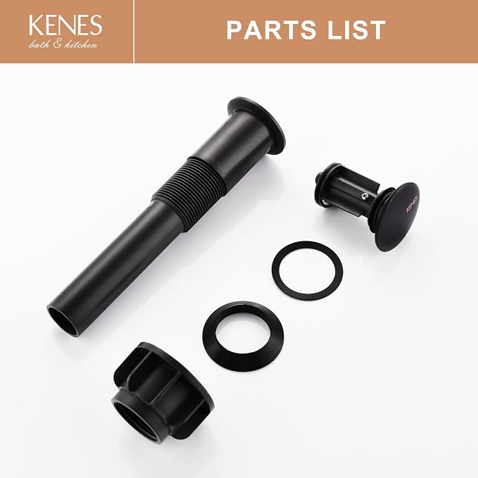 KENES Oil Rubbed Bronze Bathroom Vessel Pop Up Sink Drain, Vanity Faucet Sink - Image 9