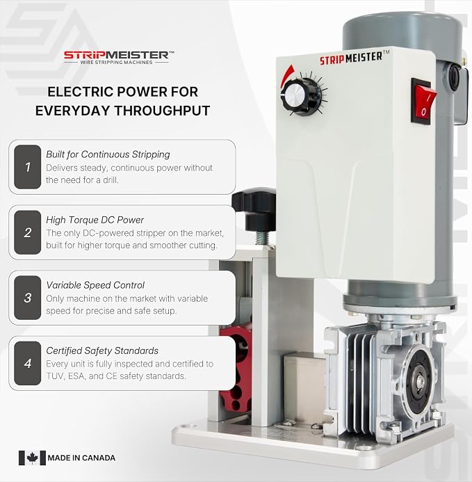 StripMeister E250 Pro Electric Automatic Wire Stripping Machine – Wire Size Up - Image 2