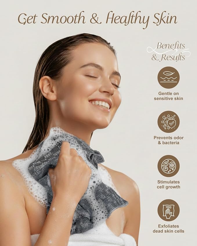 Yiclick Exfoliating Washcloth Towel, Back Scrubber - Image 3