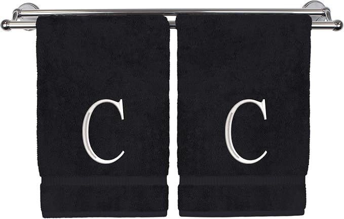 Monogrammed Hand Towel, Personalized Initial Gift, Extra Absorbent 100% Turkish by BareCotton