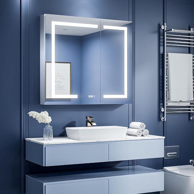 ExBrite LED Lighted Bathroom Medicine Cabinet - Image 9