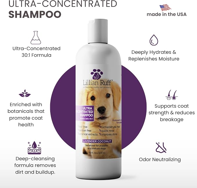 Lillian Ruff PRO Formula Ultra Concentrated Dog Shampoo – Makes 4 Gallons/30 - Image 2