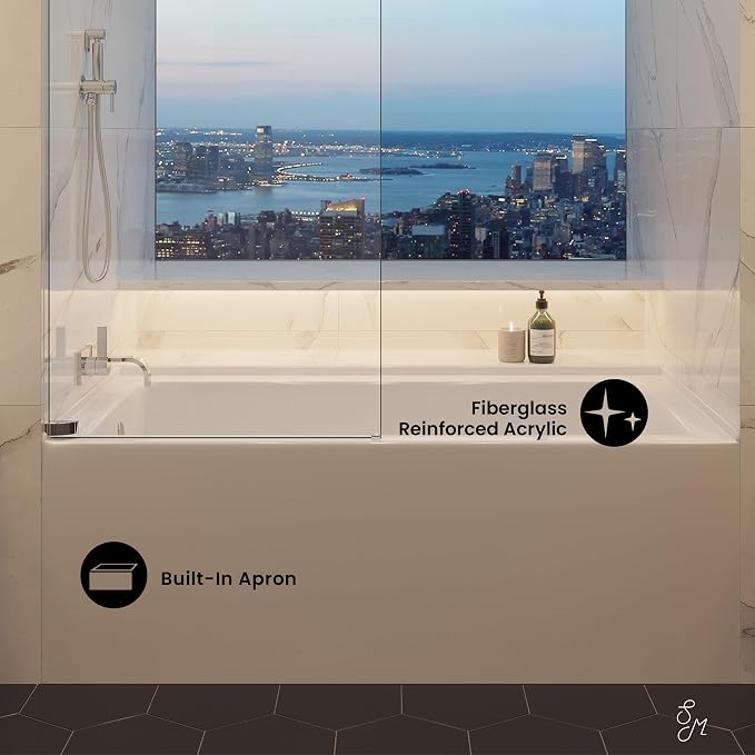 Voltaire 60" X 32" Left-Hand Drain Alcove Bathtub - Image 5