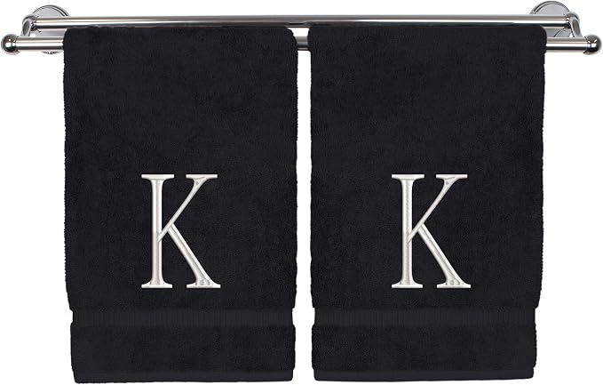 Monogrammed Hand Towel, Personalized Initial Gift, Extra Absorbent 100% Turkish by BareCotton