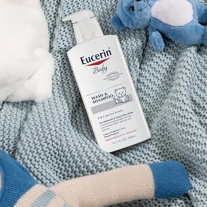 Eucerin Baby Unscented Baby Shampoo and Body Wash, Hypoallergenic, Tear Free - Image 2