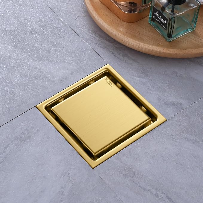 Hidden Brushed Square Shower Floor Drain, 304 Stainless Steel, - Image 8