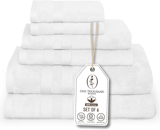 Premium Staple Cotton Bathroom Towel Set by ONETHOUSANDREASONS