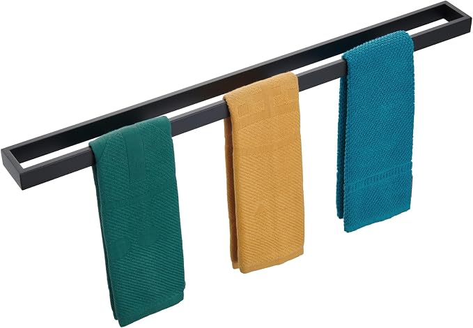 KOKOSIRI Towel Bar Matte Black Bath Towel Holder 32-Inch Kitchen Rack Stainless by KOKOSIRI