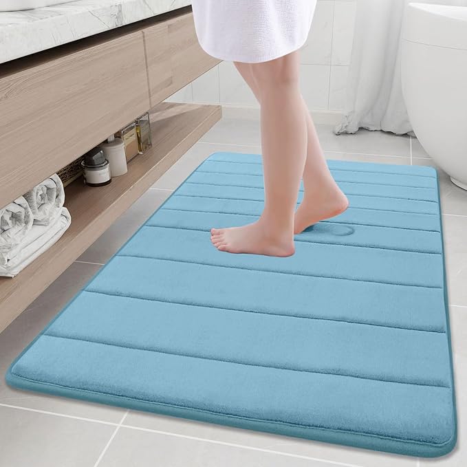 Buganda Memory Foam Bath Mat, Ultra Soft and Non-Slip Bathroom Rugs, Water by Buganda