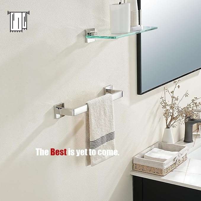 JQK Polished Towel Bar, Rounded Edges 14.41 Inch Towel Rack, 304 Stainless - Image 6