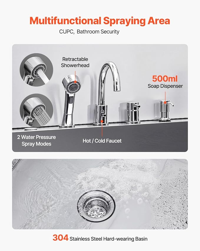VEVOR Professional 304 Stainless Steel Dog Bathing Station, 50 inch Pet - Image 5