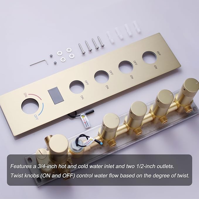 Brushed Gold Digital Display Shower System - Image 5