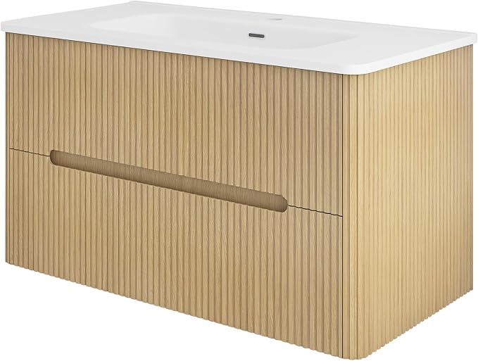 36-Inch Bathroom Vanity with Sink, Modern Wall Mounted Floating Bathroom Vanity - Image 8