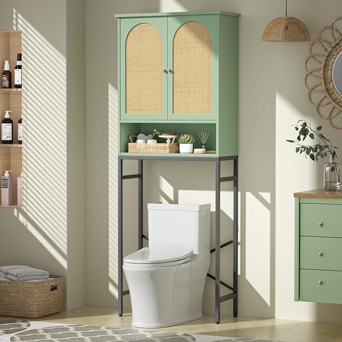 Rattan Toilet Storage Cabinet, Over The Rack Wood Cabinet by Befrases