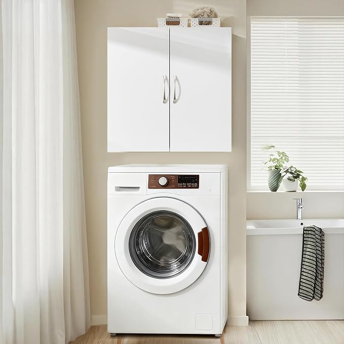 SoBuy Wall Cabinet Laundry Room Kitchen, Wall Mounted Storage Cabinet, Medicine - Image 8