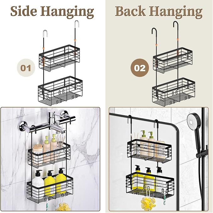 DELLAN 2-Tier Shower Hanging Caddy, Shower Rack - Image 3