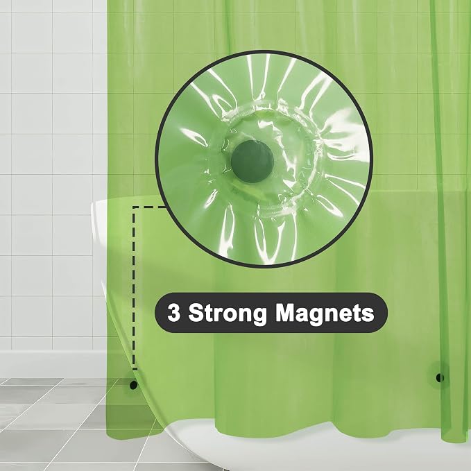 Barossa Design Clear Green Long Shower Curtain Liner 78" Height - Image 3