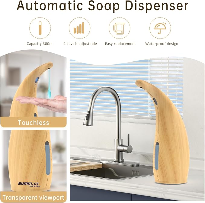 Automatic Liquid Soap Dispenser Touchless, 400ML Hand & Dish Countertop - Image 2