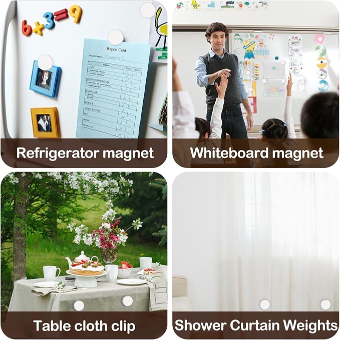 16 Pack Shower Curtain Weights, Rubber Covered Magnetic Curtain Weights - Image 6