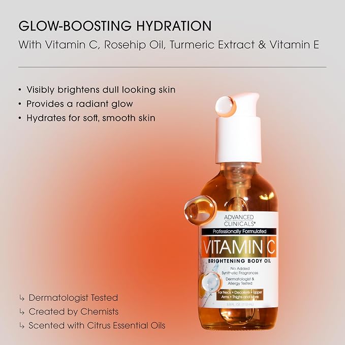 Advanced Clinicals Vitamin C Brightening Body Oil - Image 2