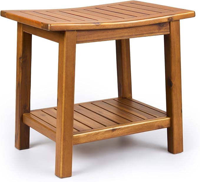 Teak Shower Bench, Indoor & Outdoor Use - Image 2