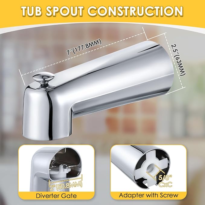 Enhon 7 Inch Slip on Tub Spout - Image 2