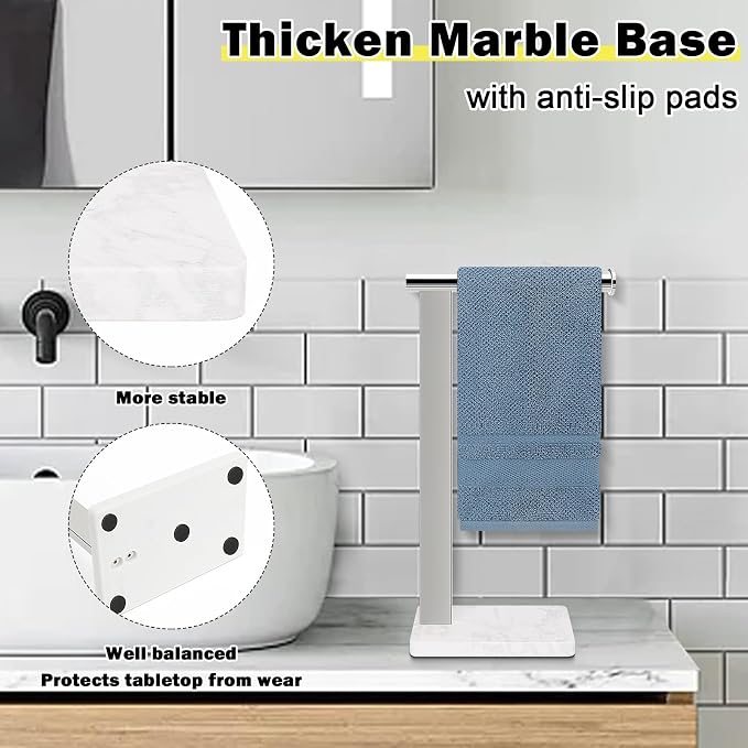 Stainless Steel L-Shaped Hand Towel Holder, SUS304 Bathroom Towel Rack - Image 4