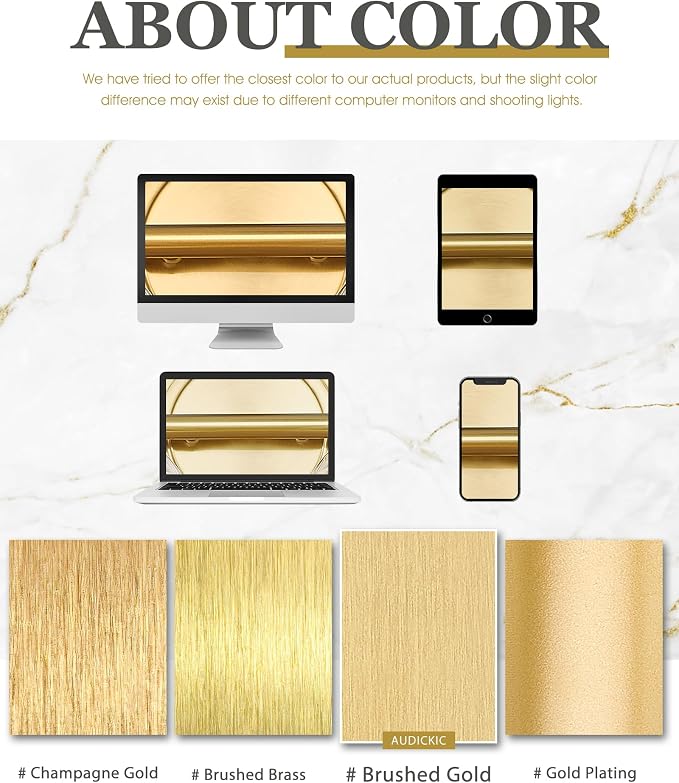 Bathroom Light Fixtures, 2-Light Brushed Gold Vanity Lights - Image 9