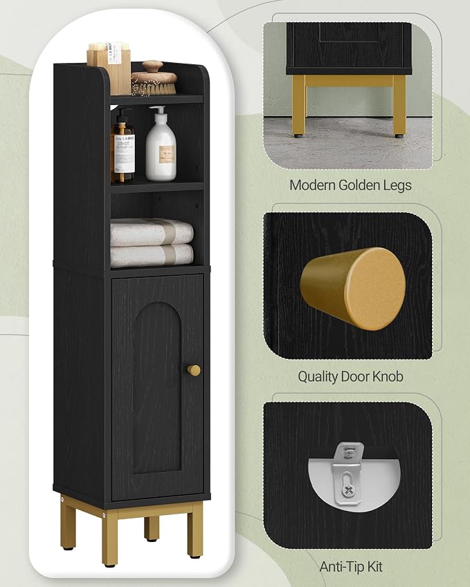 Bathroom Storage Cabinet, Small Corner Floor Cabinet - Image 6