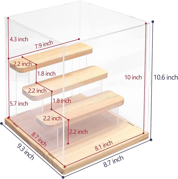 Choowin 4 Tier Small Clear Acrylic Display Case - Image 2