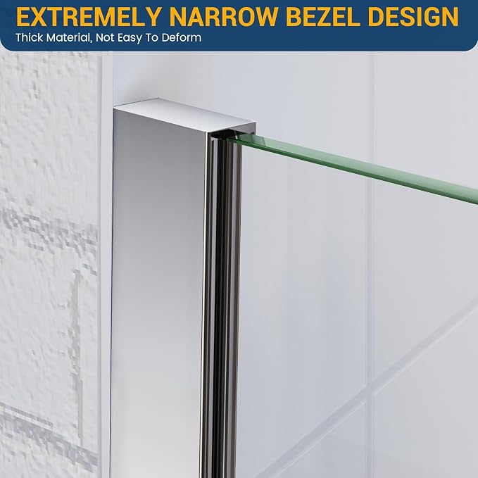 Bathtub Shower Glass Panel, Simple Shower Door Panel Easy to Install - Image 2
